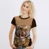 Женская футболка Тигр рычит