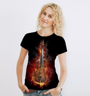 Женская футболка скрипка