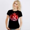 Женская футболка Серп и молот в огне